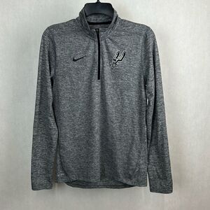 Nike San Antonio Spurs Pullover Quarter 1/4 Zip Girls Sz Large NBA Gray Lightwei